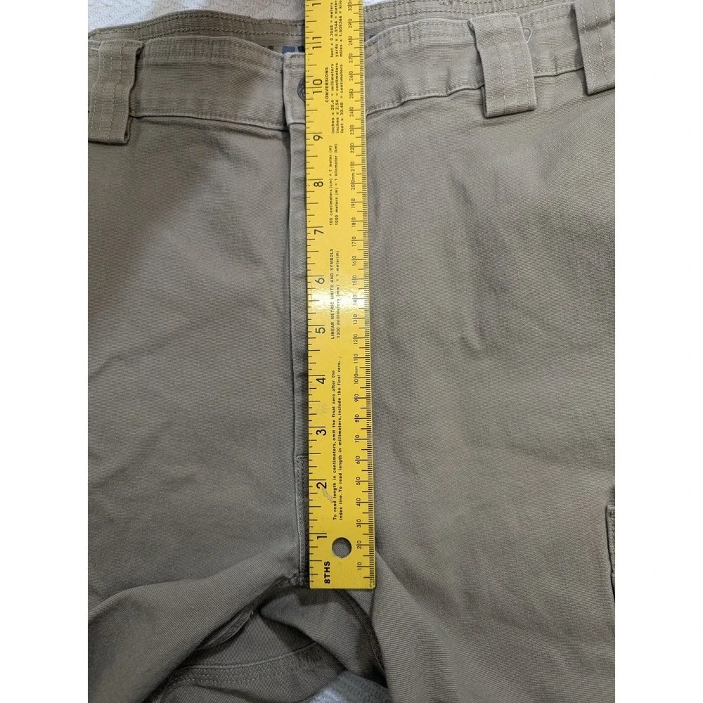 Duluth Cargo Shorts Mens 40 Flex Fire Hose Khaki Relaxed Fit Work Hidden Pockets
